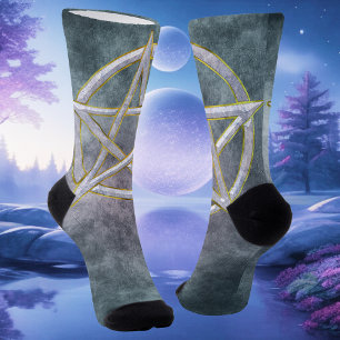 Cosmic Nexus: Marble Pentagram Socks