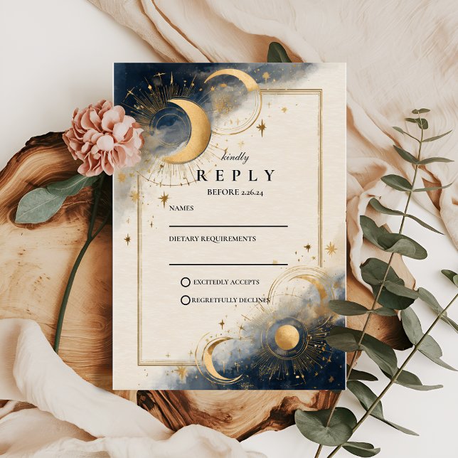 Cosmic Night Wedding RSVP Card (Creator Uploaded)