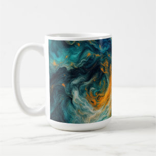 Cosmic Ocean Square – Colourful Abstract Coffee Mug