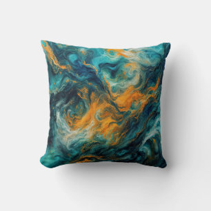 Cosmic Ocean Square – Colourful Abstract Cushion