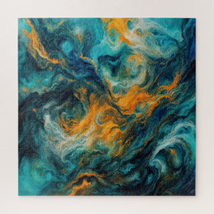 Cosmic Ocean Square – Colourful Abstract Jigsaw Puzzle
