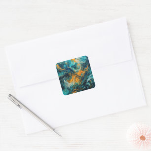 Cosmic Ocean Square – Colourful Abstract Sticker