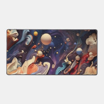 Cosmic Odyssey: Ethereal Nebula Galaxy Desk Mat