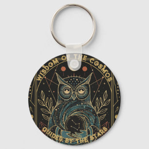 Cosmic Oracle Owl • Mystical Celestial  Key Ring