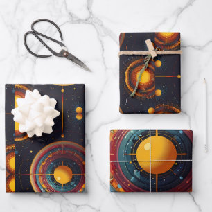 Cosmic Orbit Wrapping Paper Sheet
