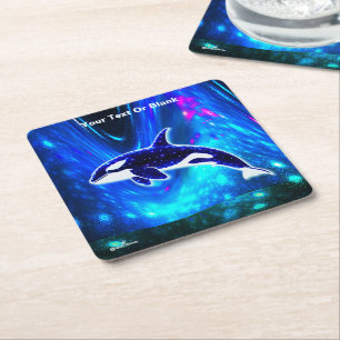 Cosmic Orca Square Paper Coaster