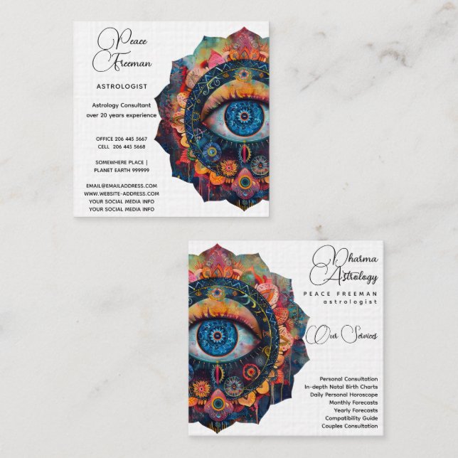 Cosmic Order Mandala I Square Business Card (Front/Back)