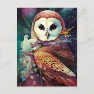 Cosmic Owl Fantasy Art Postcard