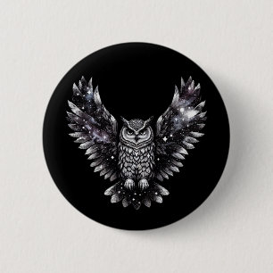 Cosmic Owl Majesty 6 Cm Round Badge
