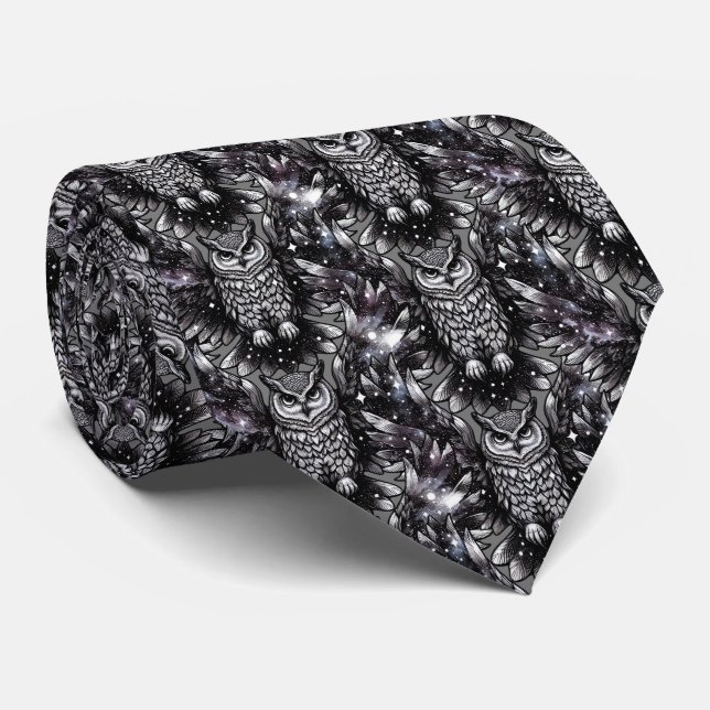 Cosmic Owl Majesty Tie (Rolled)