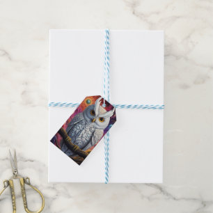 Cosmic Owl of Wisdom Gift Tags