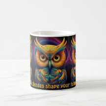 Cosmic Owl of Wisdom Inspirational coffee mugs