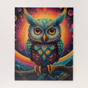 Cosmic Owl of Wisdom Jigsaw Puzzle