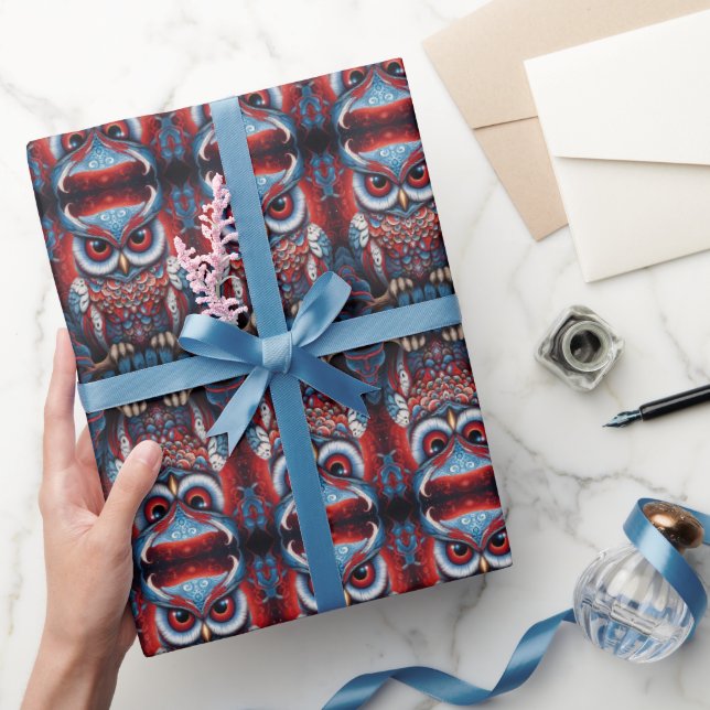 Cosmic Owl of Wisdom Wrapping Paper (Gifting)