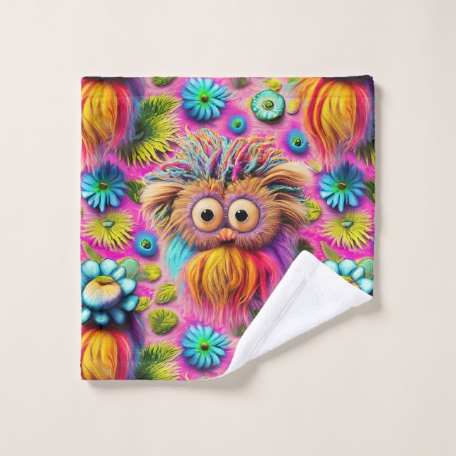 Cosmic Owl Trippy Hippie Psychedelic Original  Wash Cloth (Wash Cloth)