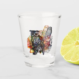 Cosmic Owls Shot Glass