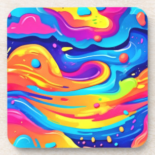 Cosmic Paint Swirls Coaster