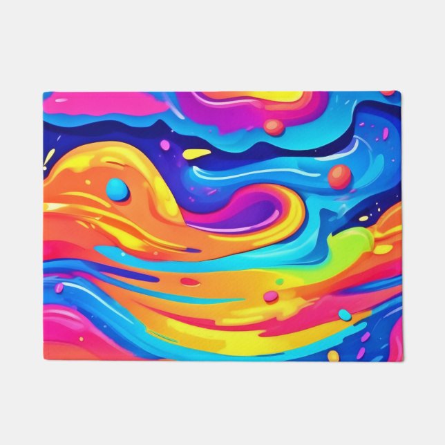 Cosmic Paint Swirls Doormat (Front)