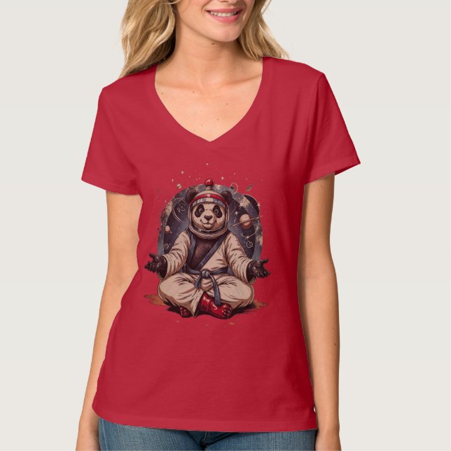 Cosmic Panda: Chill Before Combat T-Shirt (Front)