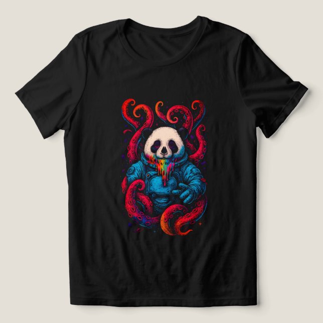 Cosmic Panda Kraken Tri-Blend Shirt (Design Front)