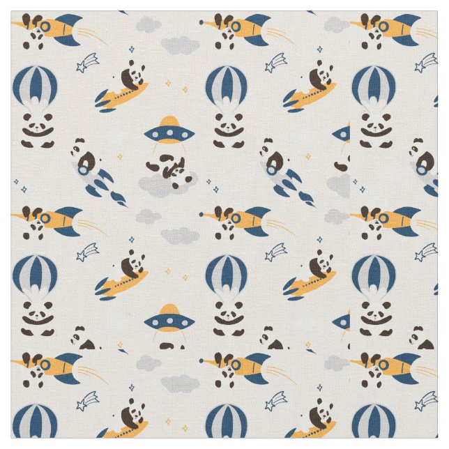 Cosmic pandas fabric (Close Up)