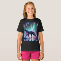 Cosmic Panther Crystal Cave Tee T-shirt Design.