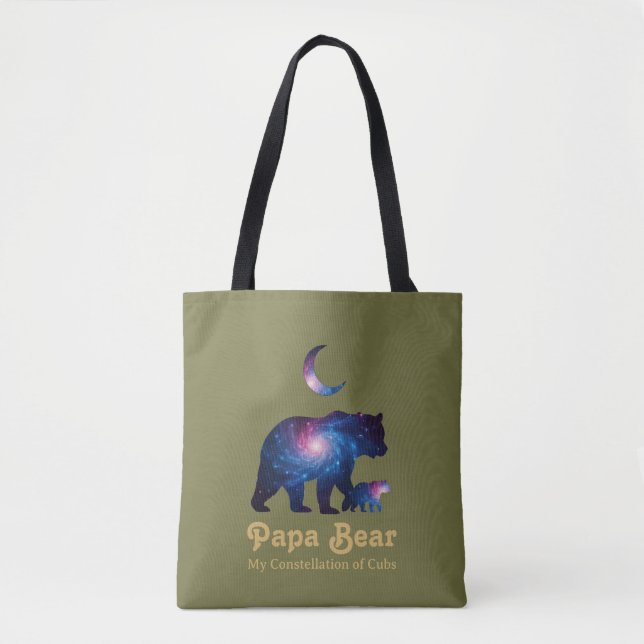 Cosmic Papa Bear & Cub Tote Bag (Front)