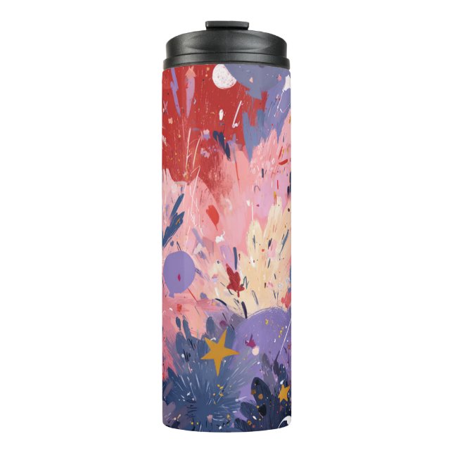 Cosmic Party Abstract Explosion Thermal Tumbler (Front)