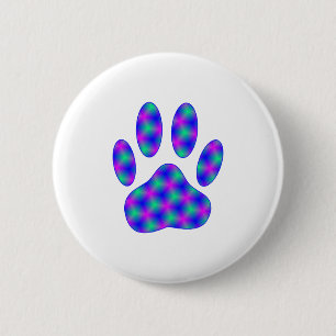Cosmic Paw Print 6 Cm Round Badge