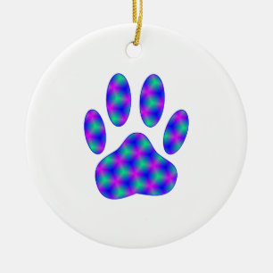 Cosmic Paw Print Ceramic Tree Decoration