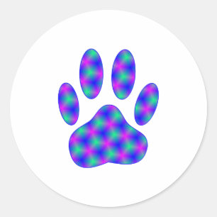 Cosmic Paw Print Classic Round Sticker