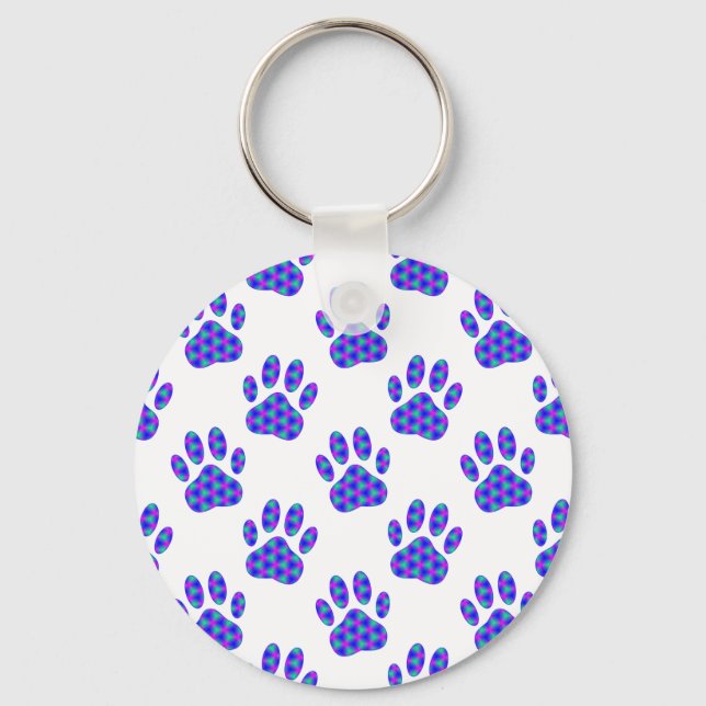 Cosmic Paw Print Pattern Key Ring (Front)