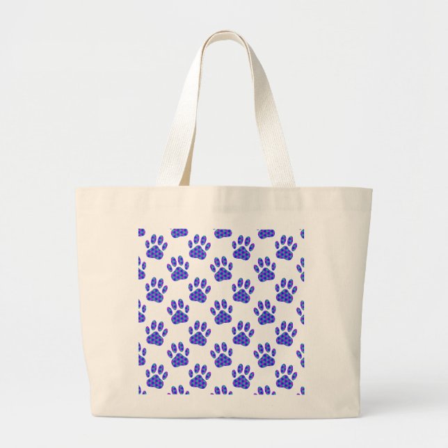 Cosmic Paw Print Pattern Large Tote Bag (Front)