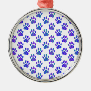 Cosmic Paw Print Pattern Metal Tree Decoration