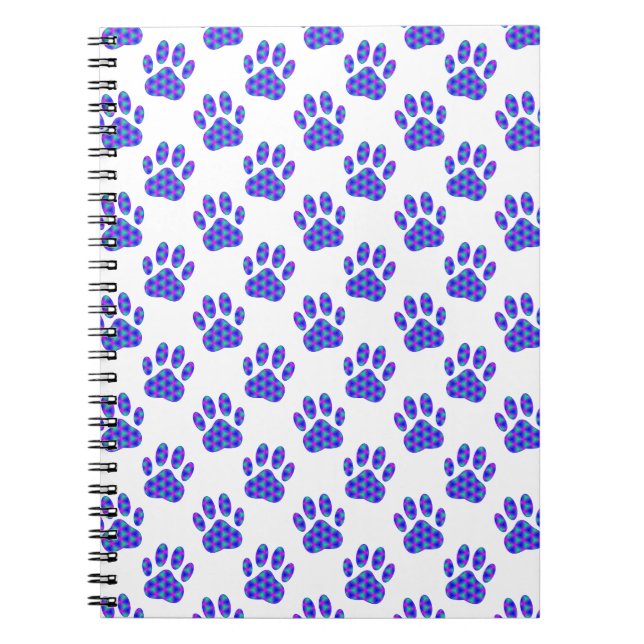 Cosmic Paw Print Pattern Notebook (Front)