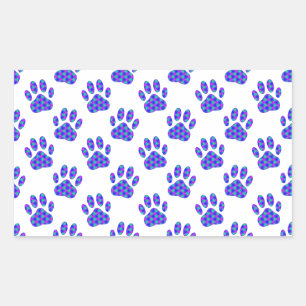 Cosmic Paw Print Pattern Rectangular Sticker