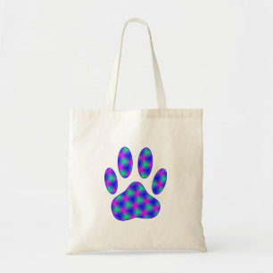 Cosmic Paw Print Pattern Tote Bag