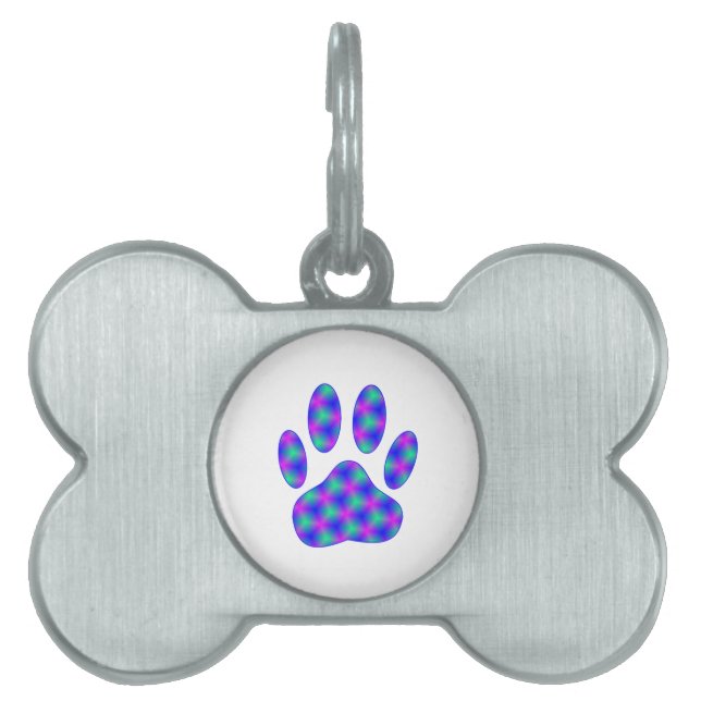 Cosmic Paw Print Pet ID Tag (Front)