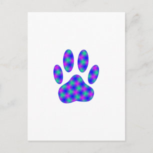 Cosmic Paw Print Postcard