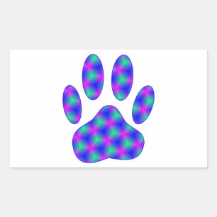 Cosmic Paw Print Rectangular Sticker