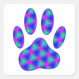 Cosmic Paw Print Square Sticker