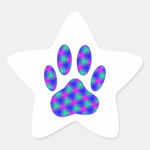 Cosmic Paw Print Star Sticker