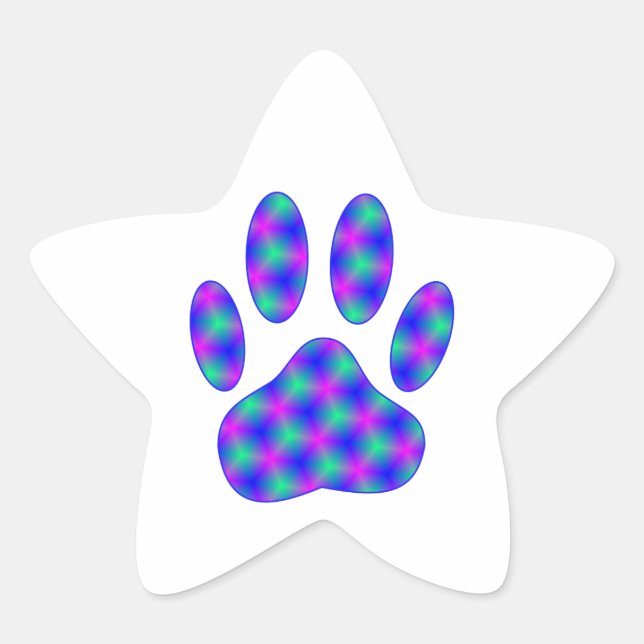 Cosmic Paw Print Star Sticker (Front)