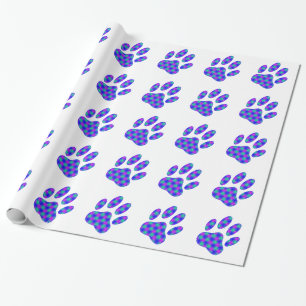 Cosmic Paw Print Wrapping Paper