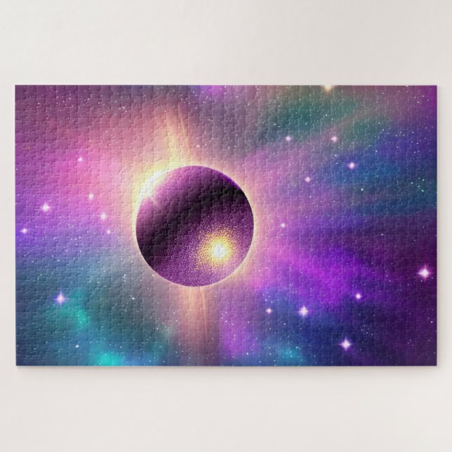 Cosmic Perfect Purple Science Fiction Sphere Ball Jigsaw Puzzle (Horizontal)