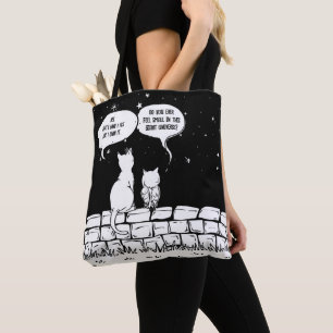 cosmic perspective of a cat person tote bag