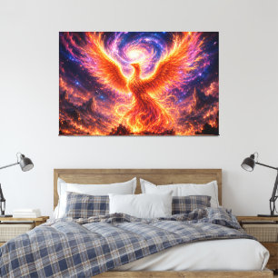 Cosmic Phoenix Rising Through the Infinite Univers Canvas Print