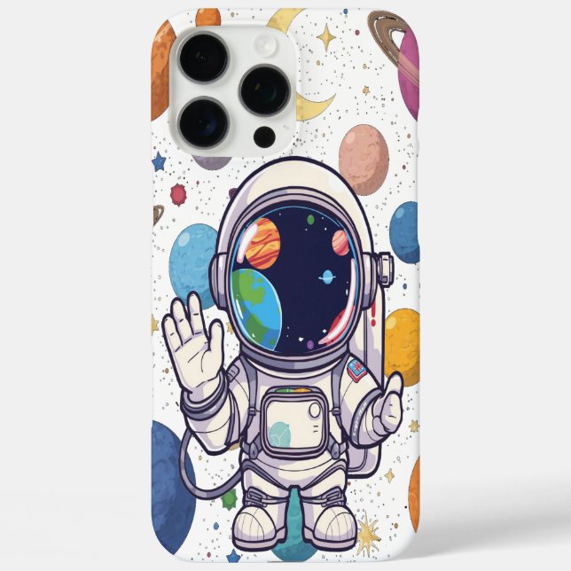 Cosmic Phone Case  Space Themed Planets  Rockets (Back)