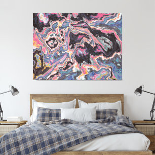 Cosmic Pink Marble Fusion Canvas Print
