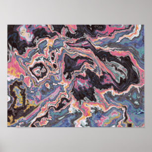 Cosmic Pink Marble Fusion Poster